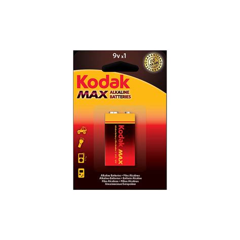 KODAK MAX ALKALINE 9V BATTERY 1 PACK 4Sat