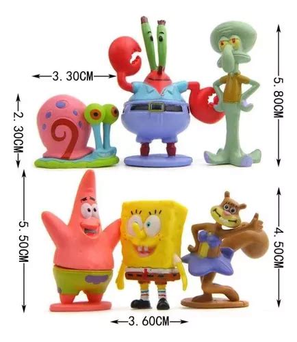 6pcs Sponge Bob Figura Juguete Niños Regalo Colección Meses sin intereses