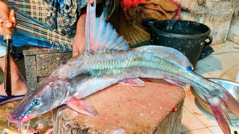 Incredible Fresh Ayer Fish Cutting Skills In Fish Market By Expert Fish