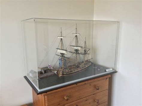 Model Ship Acrylic Display Case Made To Your Sizes Choice Of Base