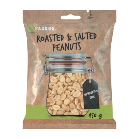 Padkos Roasted And Salted Peanuts Bag 450g Roasted Salted And Flavoured Nuts Biltong Dried