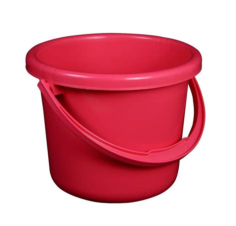 Pink L Water Storage Plastic Bucket For Household With Handle At