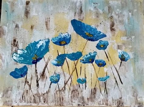 Angela Anderson Art Blog: Easy Palette Knife Poppies Acrylic Painting ...