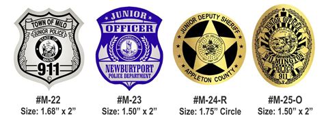 Mini Police Badge Stickers Badge Stickers For Kids Police Fire