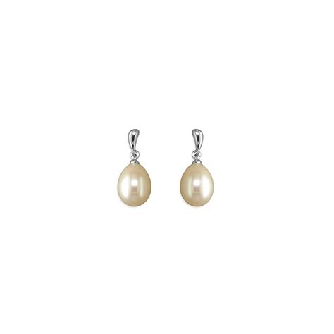 STERLING SILVER FRESHWATER PEARL DROP EARRINGS Jewelry From Adams