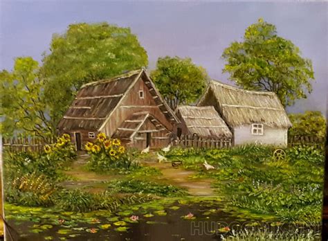 Картина Вечер в деревне. Размеры: 50x40, Год: 2018, Цена: 16000 рублей ...