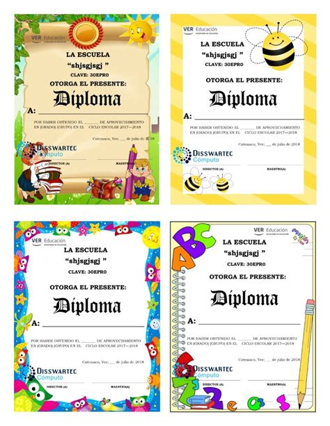 Formato Para Reconocimientos Y Diplomas De Preescolar Baf