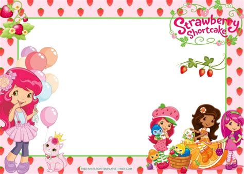 Free Strawberry Shortcake Birthday Invitation Templates