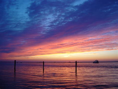 Pink Sunset Clouds Beach