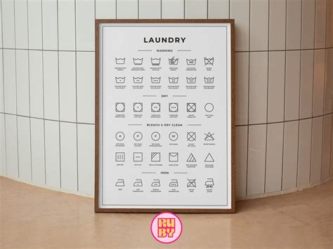 Laundry Symbols Cheat Sheet Digital Download Wall Print Learn The Language Of Laundry Symbols