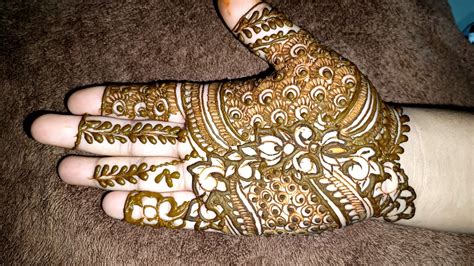 Latest Heavy Bridal Half Hand Henna Design Beautiful Bharwa Dulhan