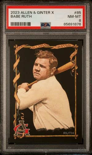2023 Topps Allen Ginter X Babe Ruth Trading Card 85 PSA 8 NM MINT Black Borde EBay