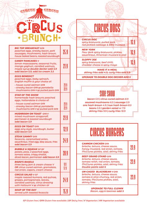 Menu — Circus Circus
