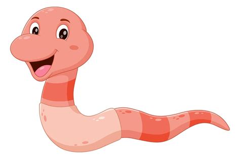 Cute Pink Worm Cartoon Vector Illustration 29885570 Vector Art At Vecteezy