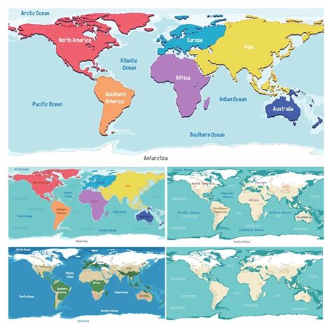 World Map With Countries Labeled And Continents