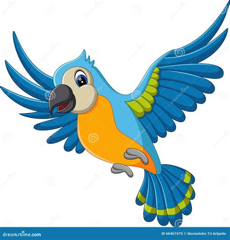 Cartoon Blue Macaw