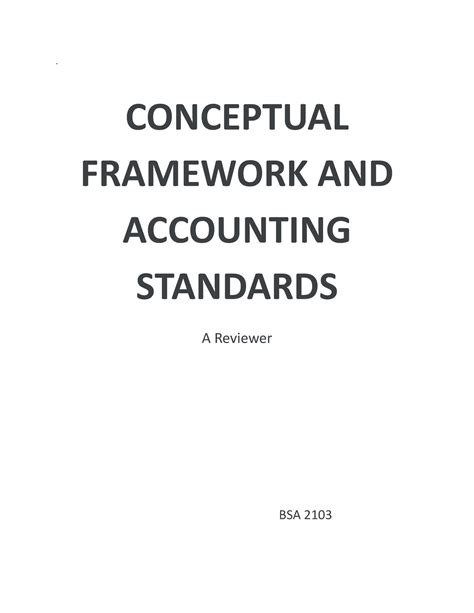 Cfas Reviewer Conceptual Framework And Accounting Standards