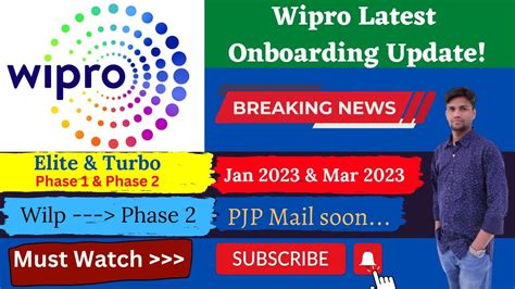 Wipro Onboarding Update Turbo Elite Wilp Phase 1 2 Jan Mar