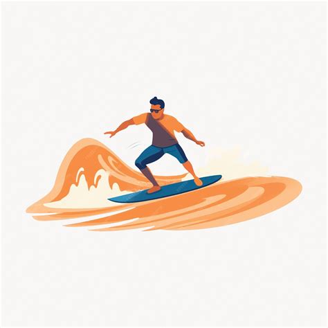 Premium Vector Surfer Riding Ocean Wave