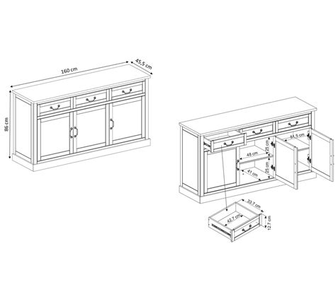 Buffet Portes Tiroirs F Licien Bois Massif Buffet But