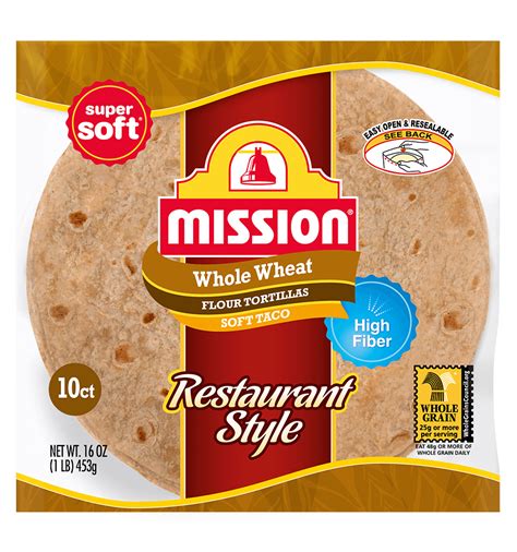 Soft Taco Restaurant Style Whole Wheat Tortillas Mission Foods