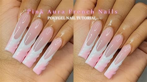 PINK FRENCH AURA NAILS 3D Art With Polygel YouTube