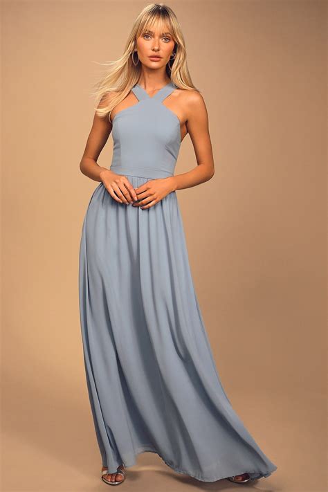 Air Of Romance Light Blue Maxi Dress Light Blue Bridesmaid Dresses