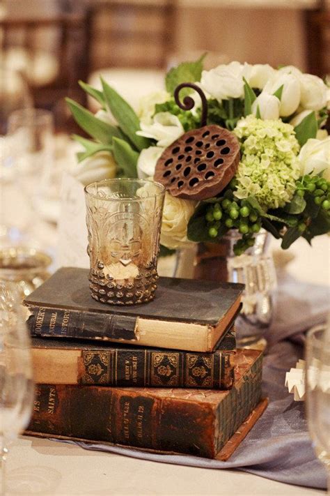 Seattle Wedding By Kate Price Photography Book Centerpieces Vintage Book Centerpiece Vintage