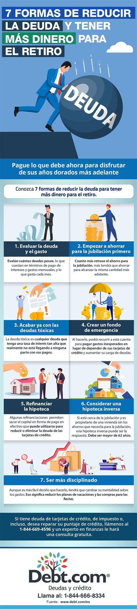 Infografía 7 formas de reducir la deuda y tener más dinero para el