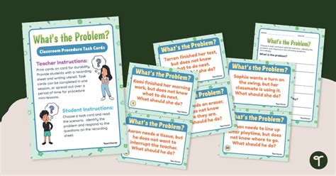 What S The Problem Classroom Procedure Task Cards Teach Starter