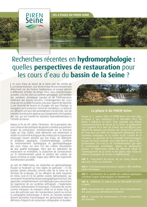 Recherches R Centes En Hydromorphologie Quelles Perspectives De