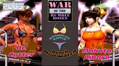 War Of The Rumble Roses Swimsuit Battle Beach Mud Match Dr Cutter Vs