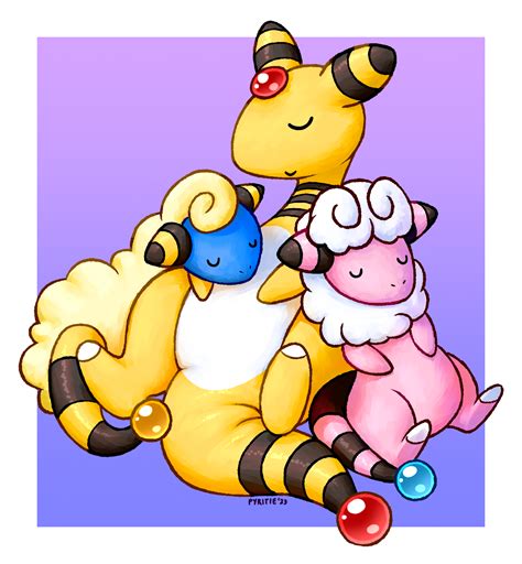 Ampharos Flaaffy Mareep Charm Design By Pyritie On Itaku