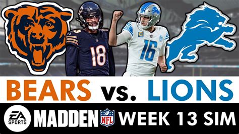 Bears Vs Lions Nfl Week 13 Madden Simulation For 2024 Nfl Season