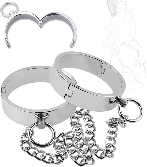 JINGHUA3 Metal Handcuffs Sex Hand Restraints Stainless Steel Handcuffs SM Bondage Hand Restraint