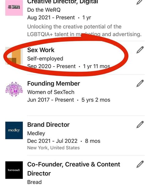 This LinkedIn User S Reasons For Adding Sex Work In Her Experience Deserves All The Applause