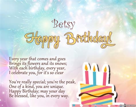 Happy Birthday Betsy pictures congratulations.