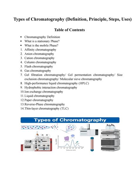 Typesof Chromatography Types Of Chromatography Definition Principle