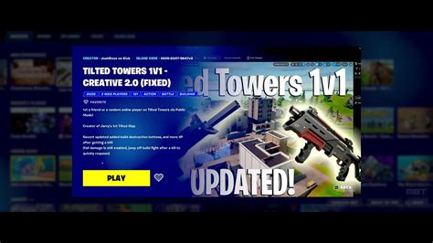 TUTORIAL FORTNITE TILTED TOWERS 1V1 CREATIVE 2 0 FIXED ISLAND CODE