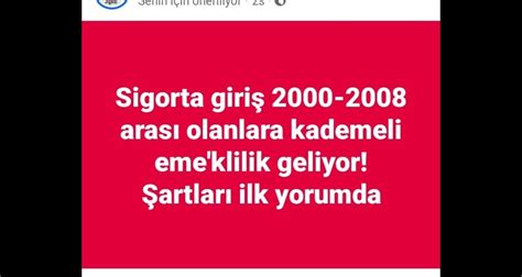 Sigorta giriş 2000 2008 arası olanlara kademeli eme klilik geliyor