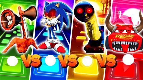 Siren Head Vs Sonic The Hedgehog Exe Vs Cursed Thomas Vs McQueen Exe