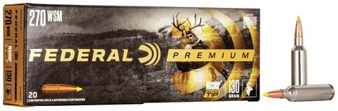 Federal Premium Vital Shok 270 Winchester Short Magnum 130 Grain Nosler Ballistic Tip