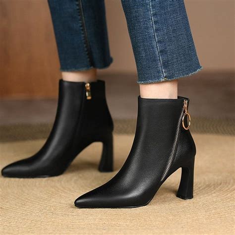 CHIKO Sylwia Pointy Toe Chunky Heels Ankle Boots | Elegant boots, Women ...