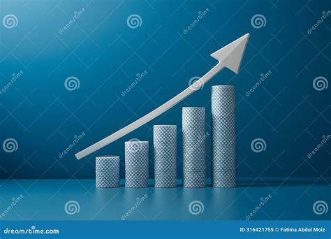 A Modern Bar Chart On A Blue Gradient Background Shows Growth And