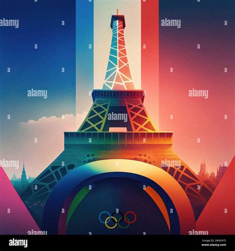 Tour Eiffel Sous Les Couleurs De La France Pour Les Jeux Olympiques De