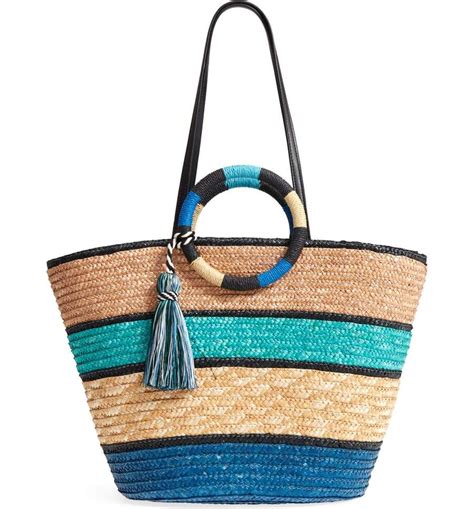 Colorblock Straw Tote 2 Colors Baltic Guild Straw Tote Straw