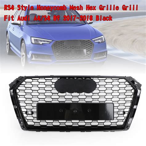 Rs4 Style Honeycomb Mesh Hex Grille Grill Fit For Audi A4s4 B9 2017