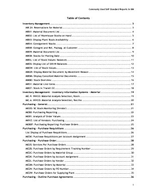 Fillable Online Commonly Used SAP Standard Reports In MM Fax Email