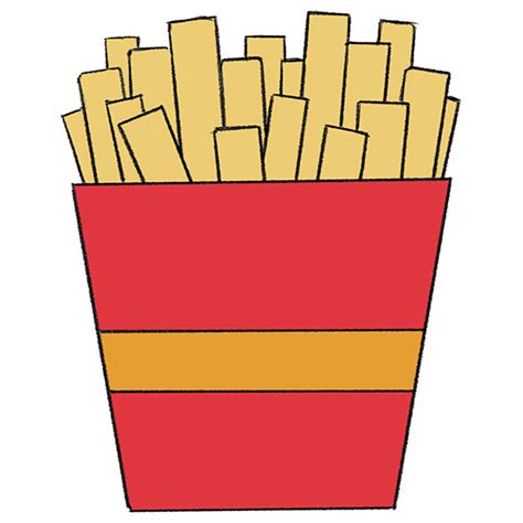 How To Draw French Fries Easy Drawing Tutorial For Kids