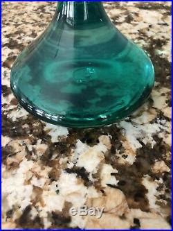 BLENKO Glass Wayne Husted Large Sea Green Decanter With Stopper Model